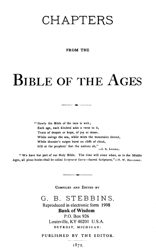 (image for) Chapters From the Bible of The Ages